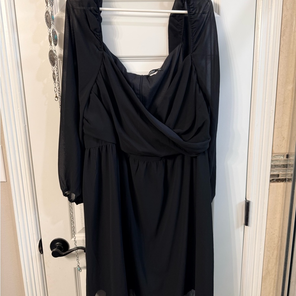 SHEIN Black Long Sleeve Dress